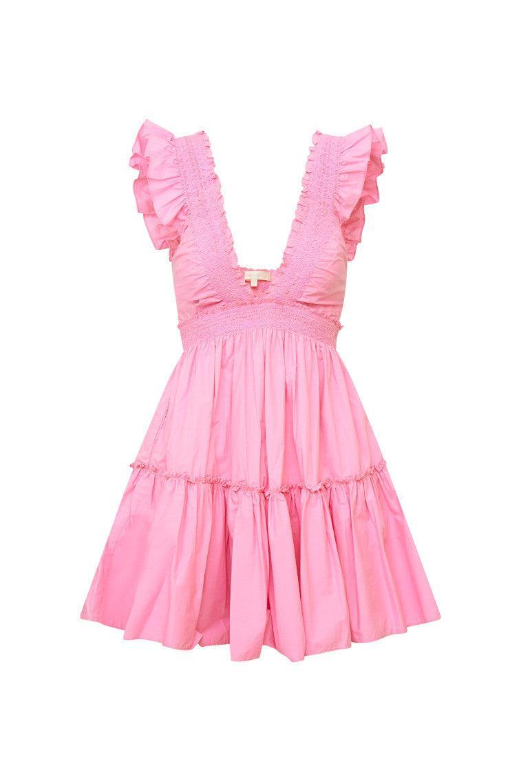 Poplar Flutter Sleeve Mini Dress - MELON KISS Product Image