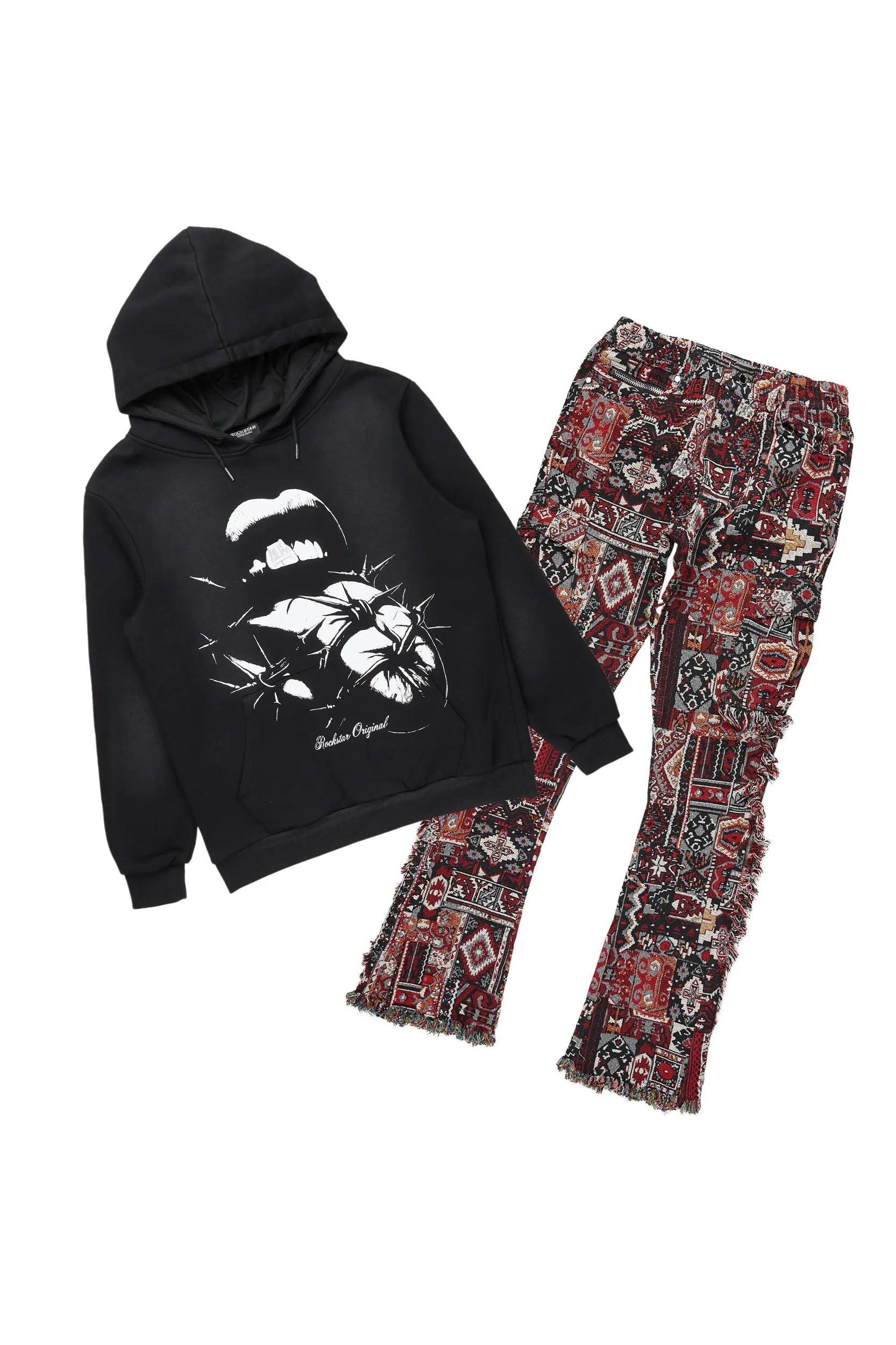 Schmear Black/Multi Hoodie/Tapestry Jean Bundle Male Product Image