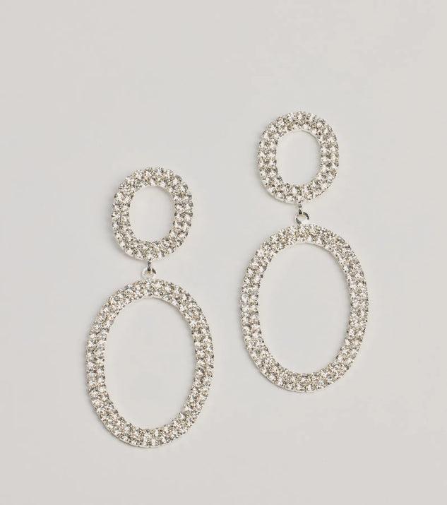 Trendy Sparkle Rhinestone Drop Earrings Product Image