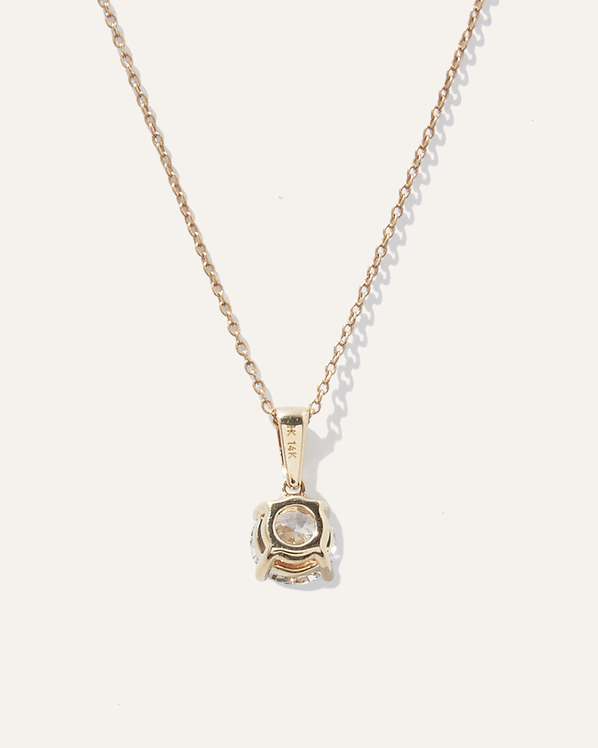 Quince | Women's 14K Gold Lab Grown Diamond Solitaire Necklace Product Image