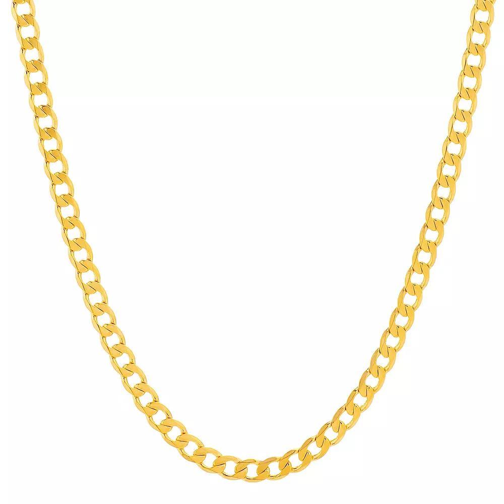 Men's 14k Gold Plated 6 mm Curb Chain Necklace, Size: 30", Gold Tone Product Image