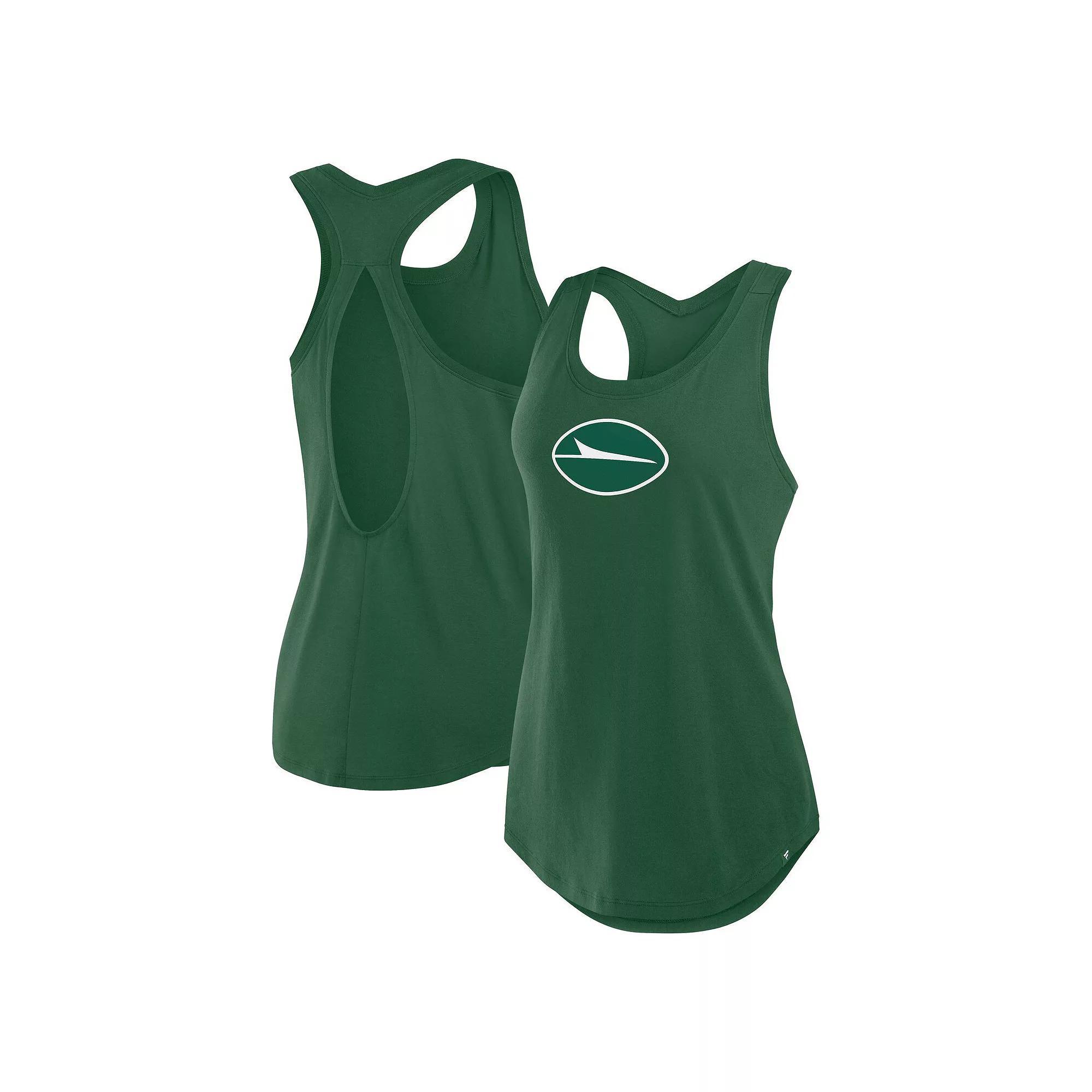 Women's Fanatics Green New York Jets Iron Fan Tank Top, Size: Medium Product Image