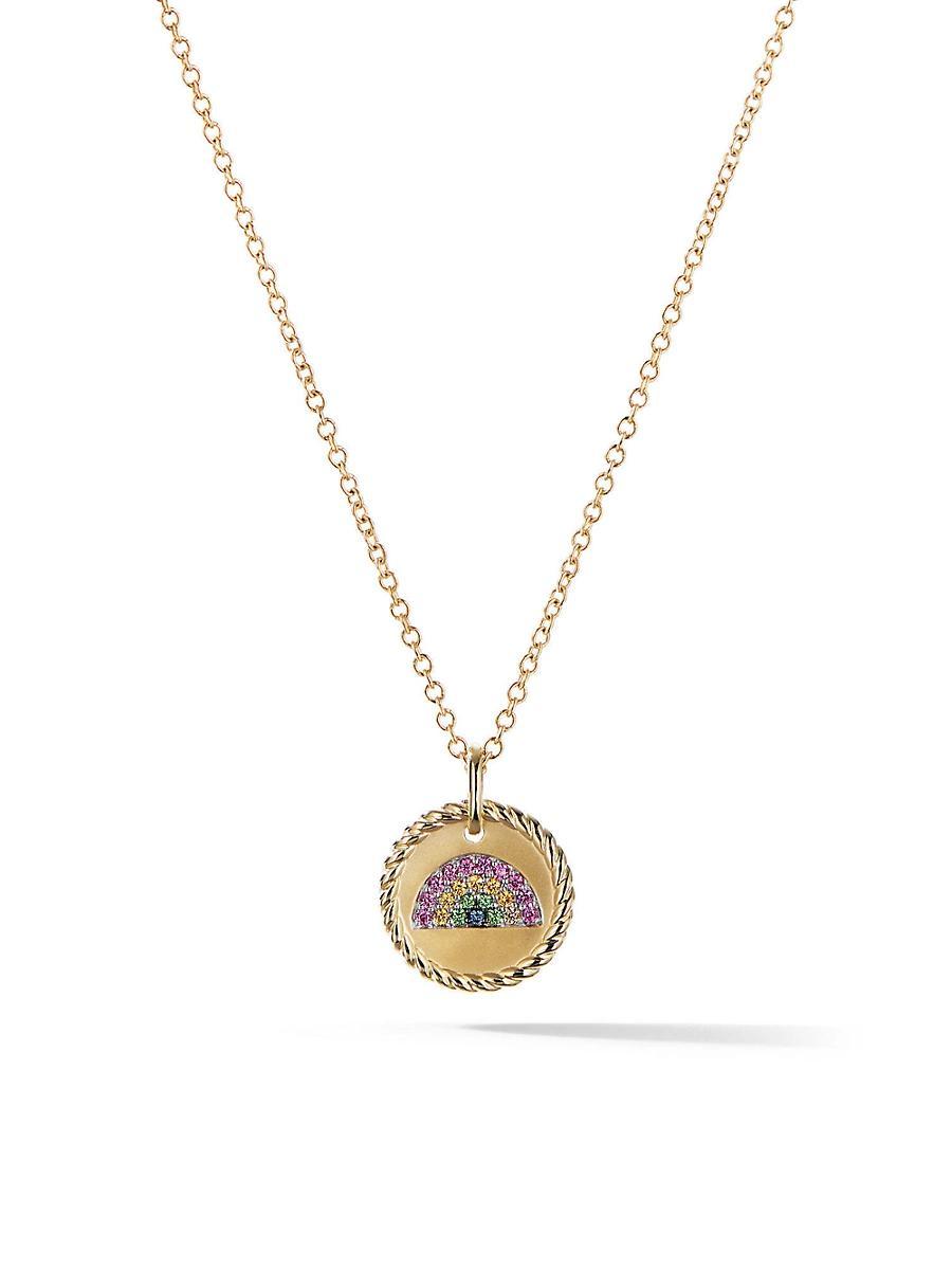 David Yurman Cable Collectibles Rainbow Necklace with Pink Sapphire, Yellow Sapphire & Tsavorite in 18K Gold Product Image