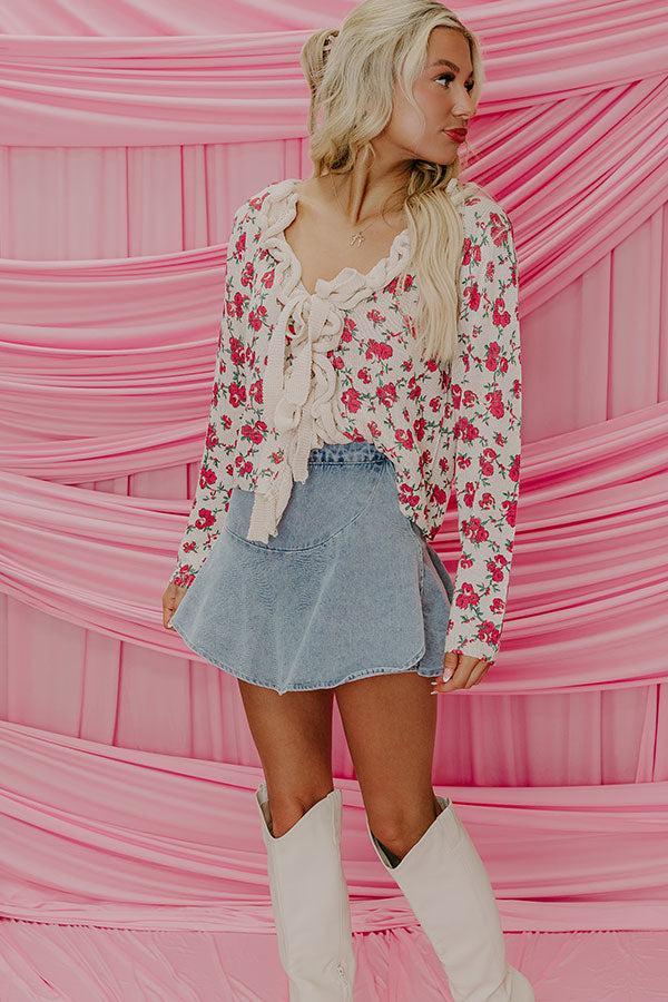 Feeling Flirty Front Tie Knit Top Product Image