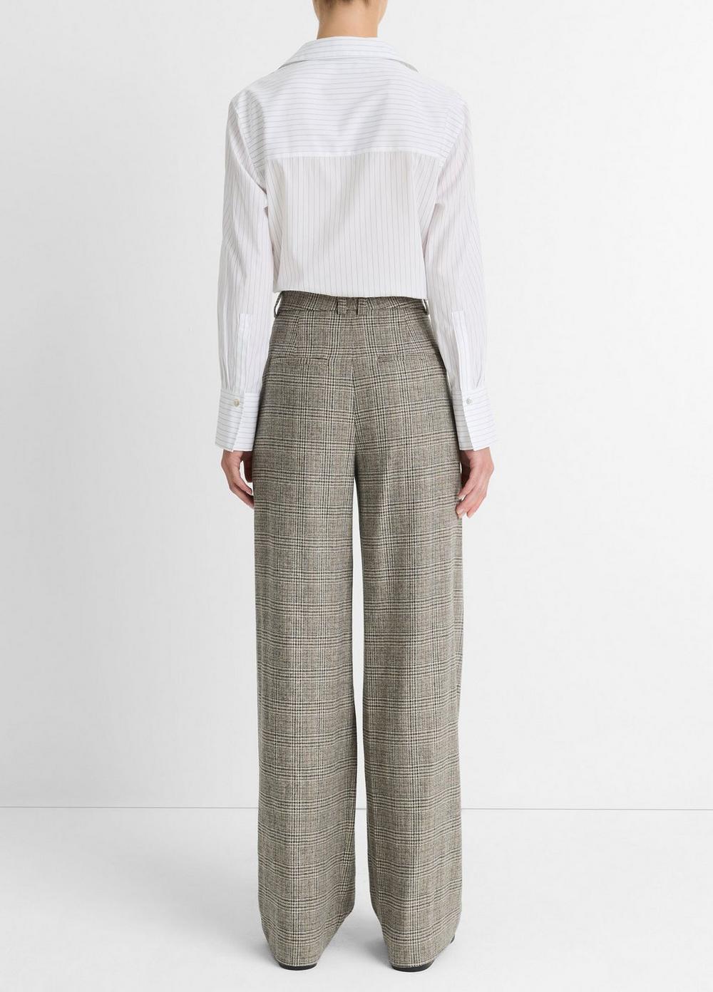 Womens Plaid Italian Wool-Blend High-Rise Trouser, Heritage Grey, Size 10 Vince Product Image