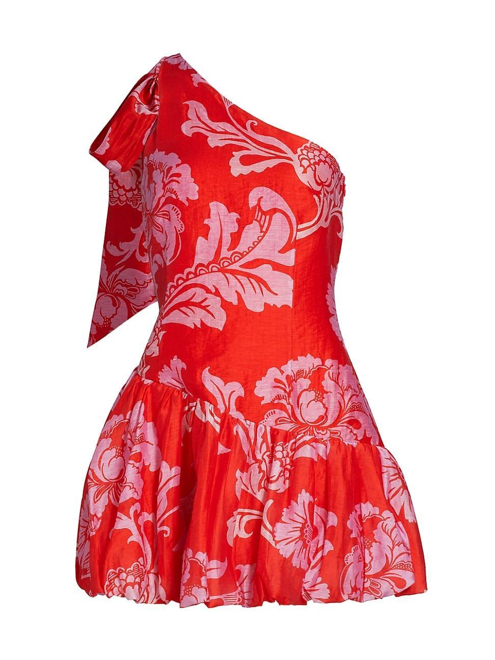 Womens Olina Floral One-Shoulder Minidress Product Image