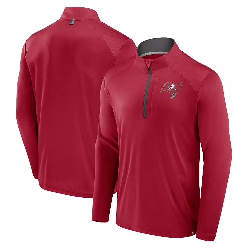 Men's Fanatics Red Tampa Bay Buccaneers Defender Long Sleeve Quarter-Zip Jacket, Size: 5XL Product Image