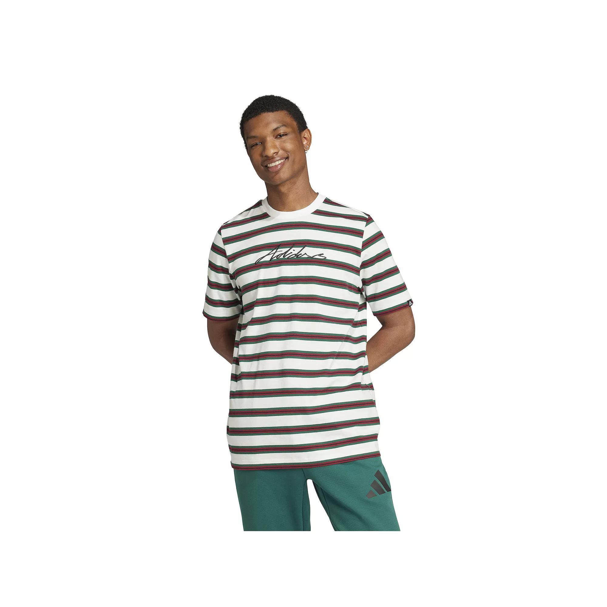 Men's adidas Graphic Stripe Pack Sportswear Tee, Size: XL, Cloud White Product Image