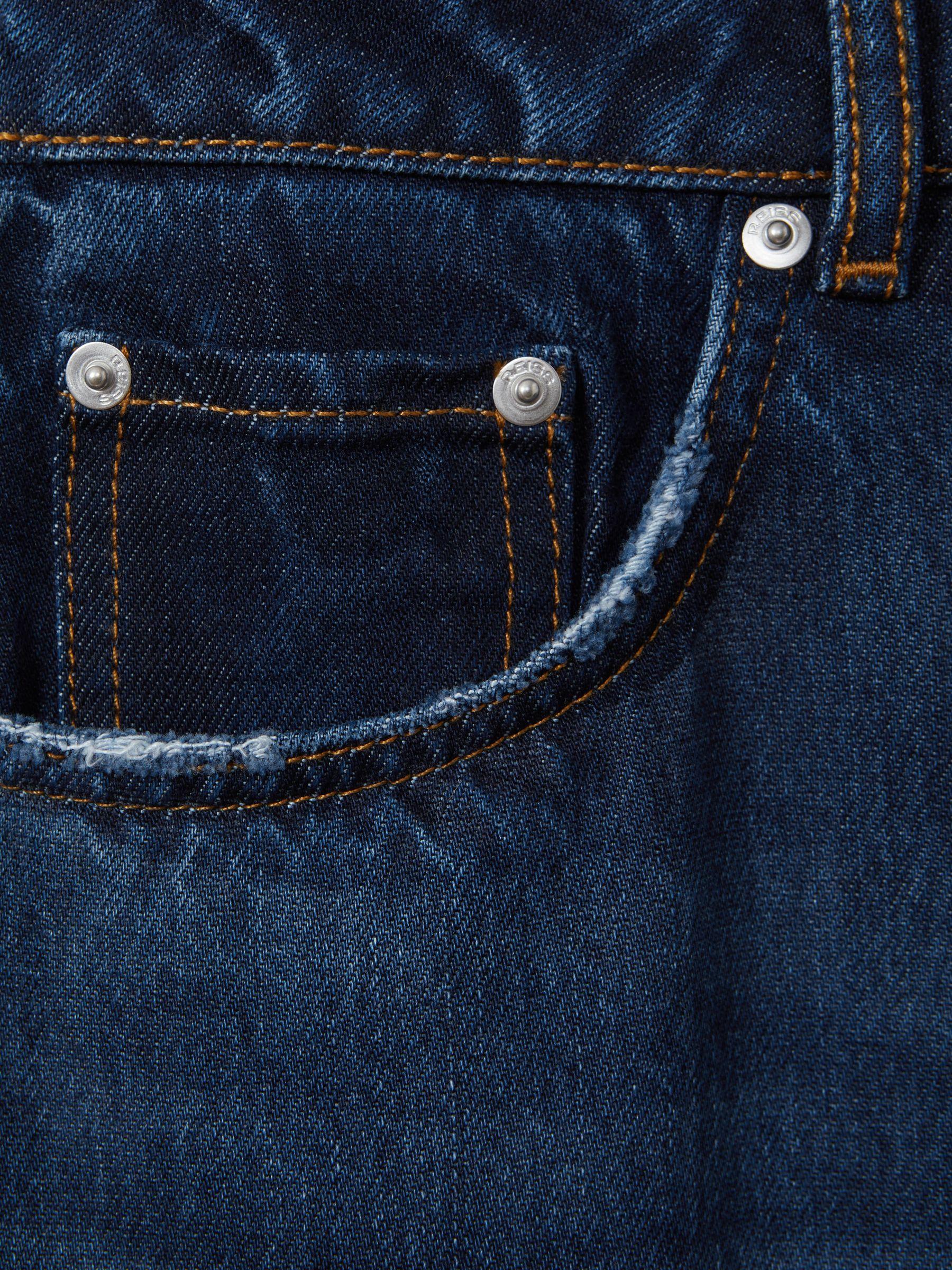 Lightweight Viscose Blend Relaxed Jeans in Dark Blue Product Image
