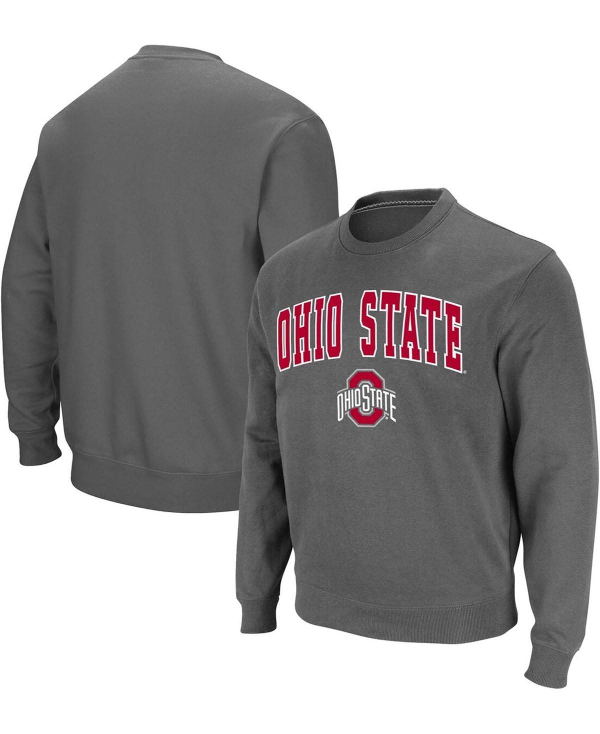 Men's Colosseum Charcoal Ohio State Buckeyes Team Arch & Logo Tackle Twill Pullover Sweatshirt, Size: 2XL Product Image