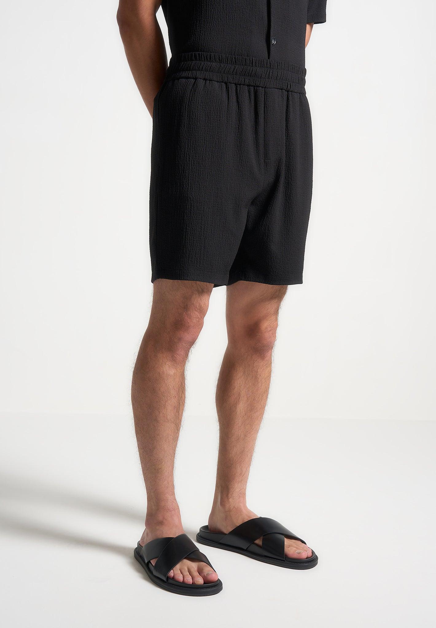 Seersucker Shorts - Black Male Product Image