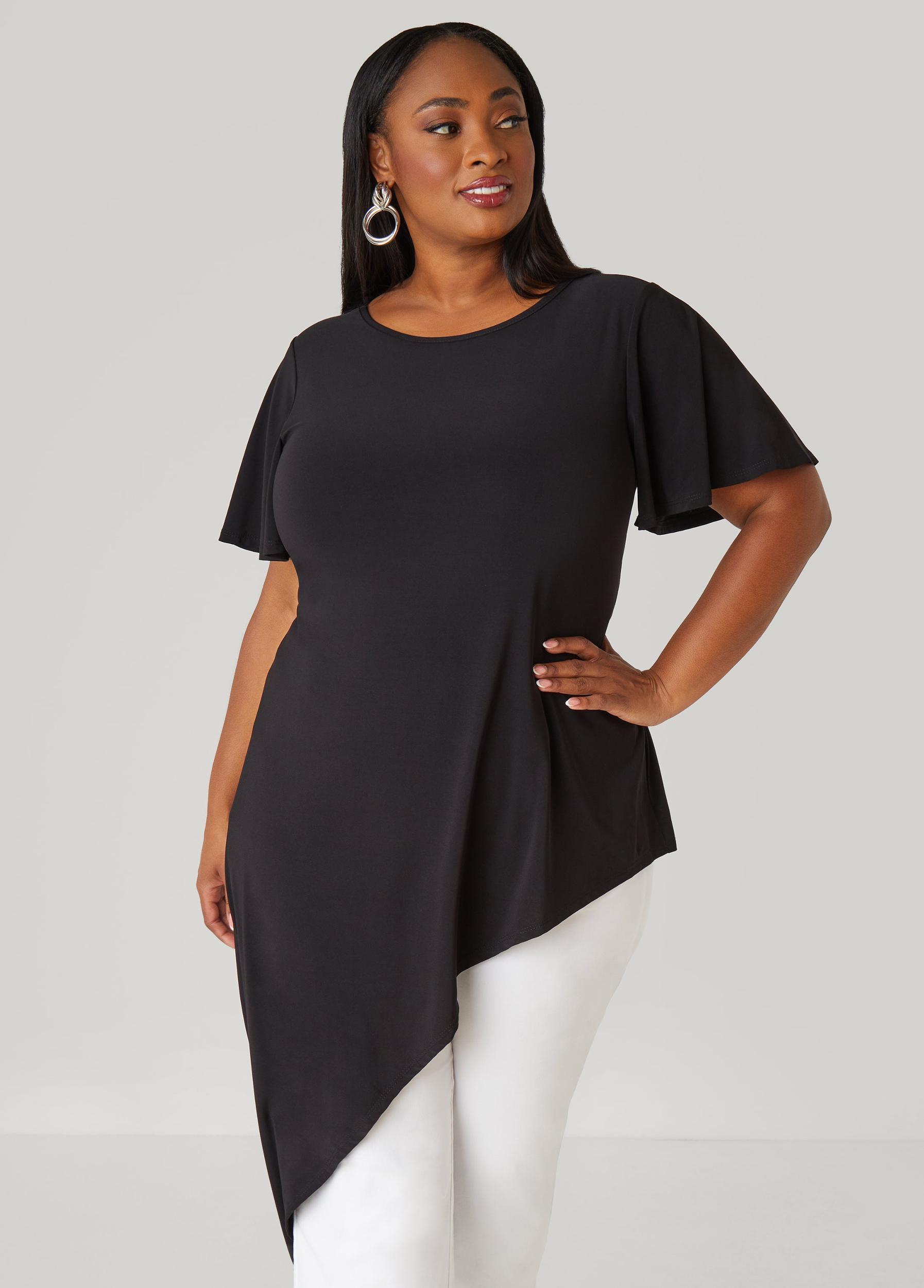 Asymmetric Stretch Knit Top Product Image