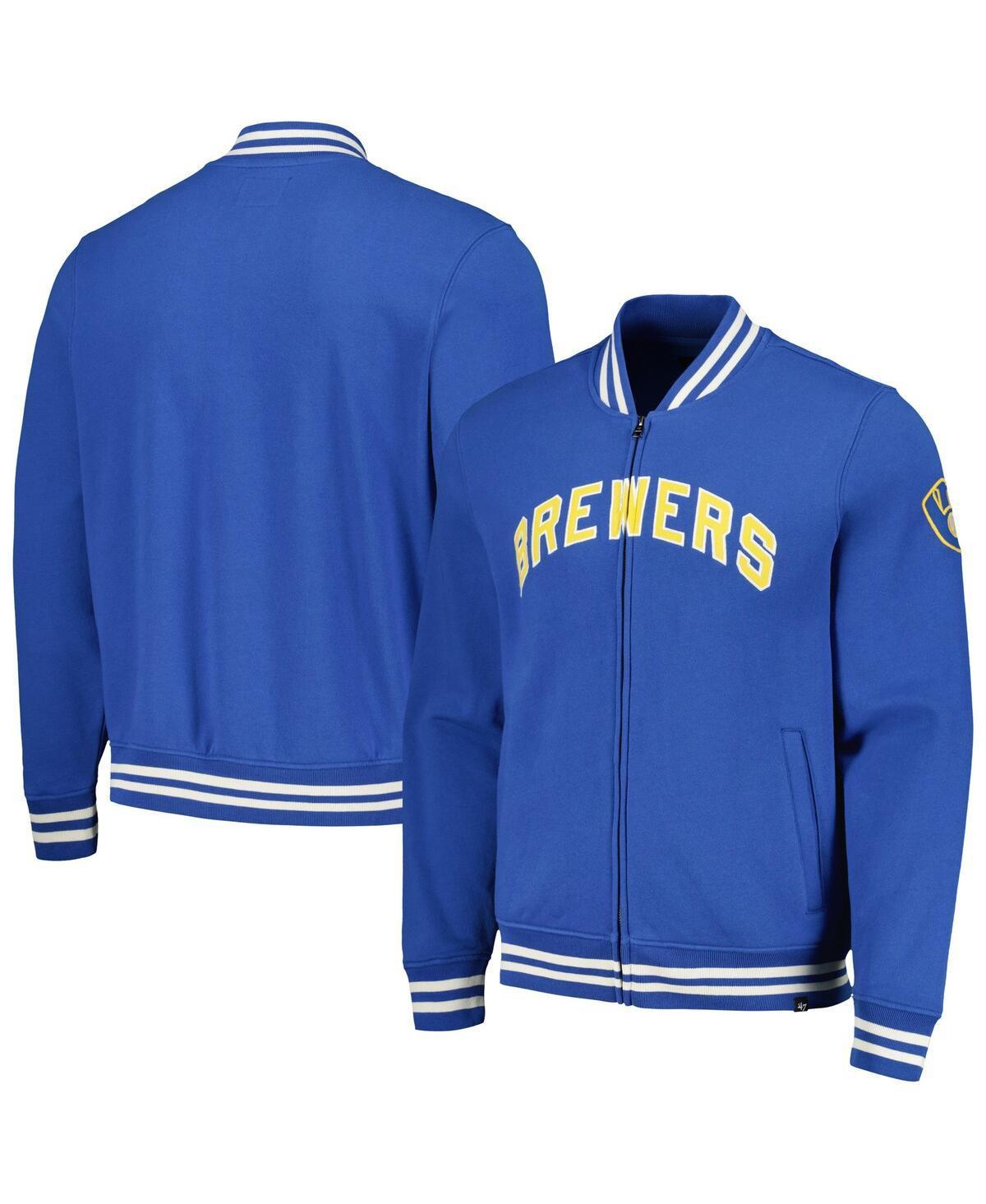 Men's '47 Royal Milwaukee Brewers Wax Pack Pro Camden Full-Zip Track Jacket, Size: Medium, Blue Product Image