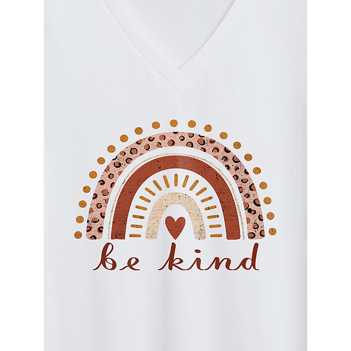 Plus Size Be Kind Deep V-Neck T-Shirt Originalwhite Women Non Rainbow V-neck Everyday-Casual T-shirts BloomChic 14-16/1X Product Image