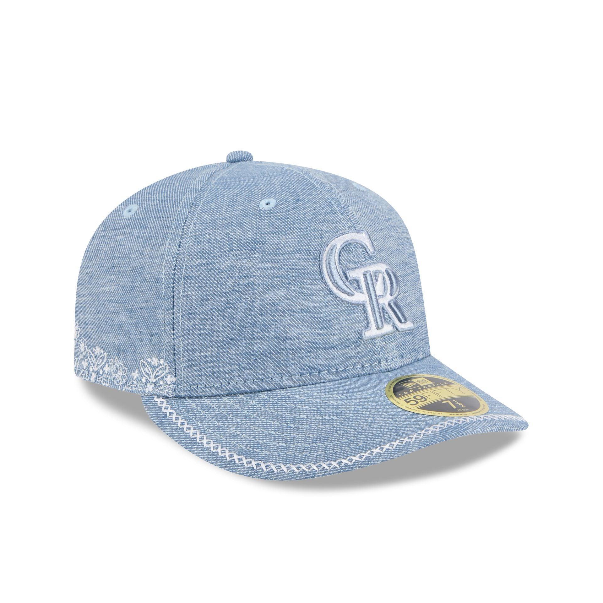 Colorado Rockies Hand Stitched Chambray Low Profile 59FIFTY Fitted Hat Male Product Image
