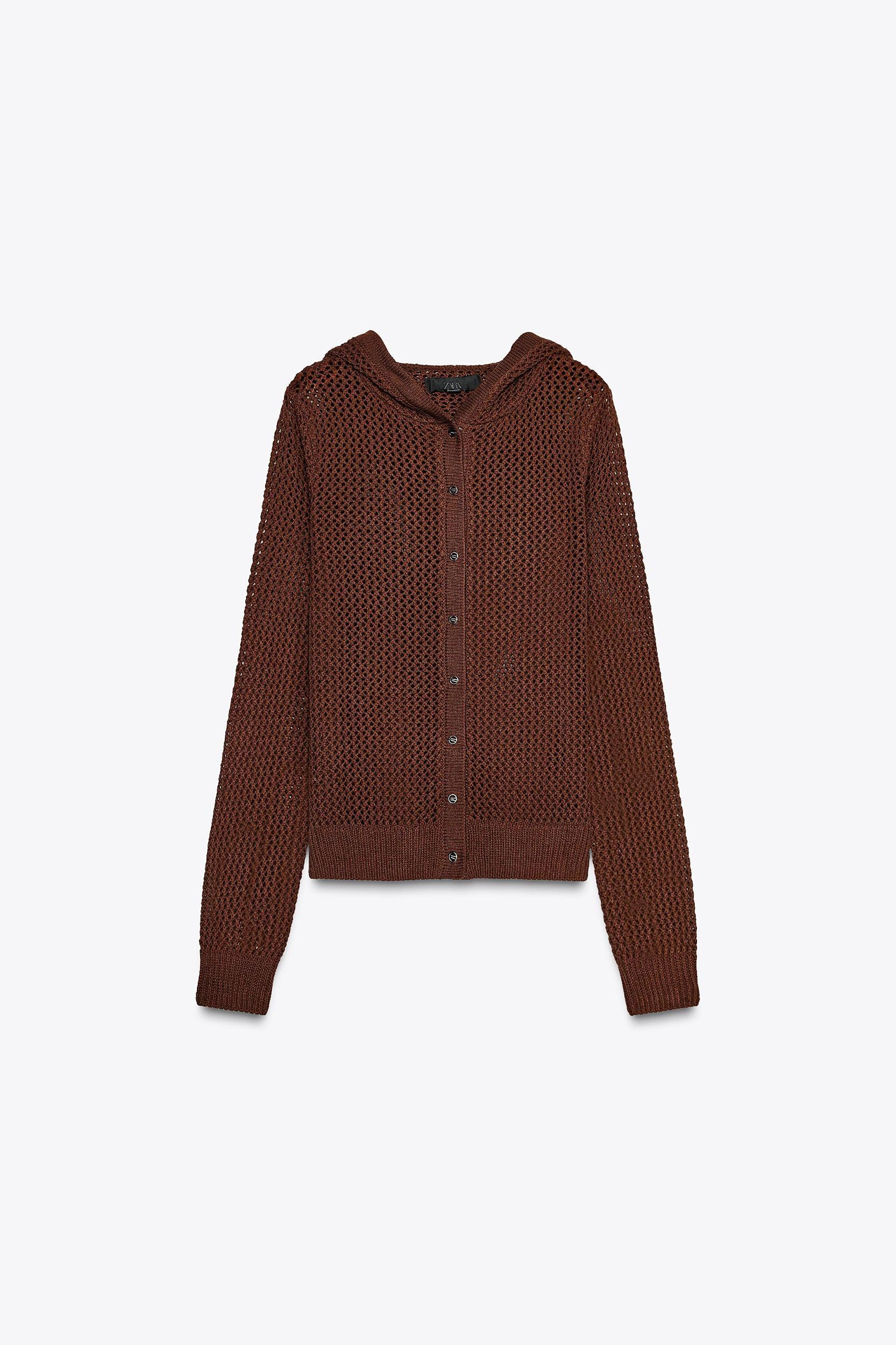 HOODED KNIT CARDIGAN Product Image