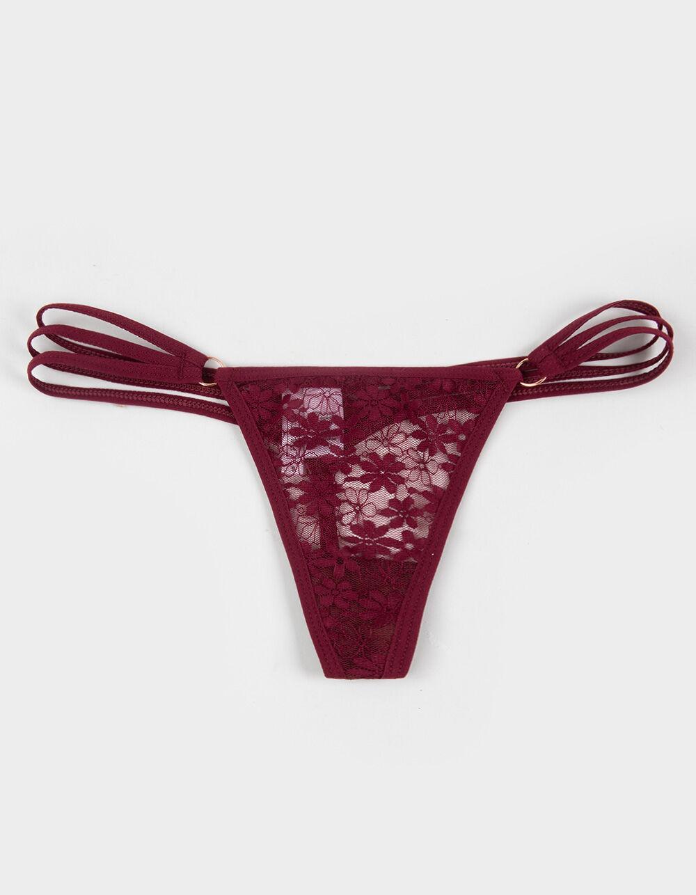 FULL TILT Strappy Side Lace Thong - LILAC Product Image