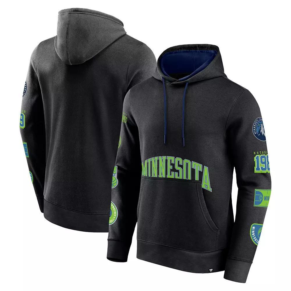 Men's Fanatics Branded Black Minnesota Timberwolves Home Court Pullover Hoodie, Size: Medium Product Image