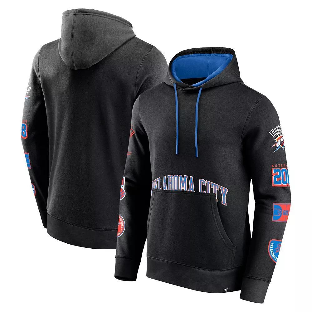 Men's Fanatics Black Oklahoma City Thunder Home Court Pullover Hoodie, Size: Medium Product Image