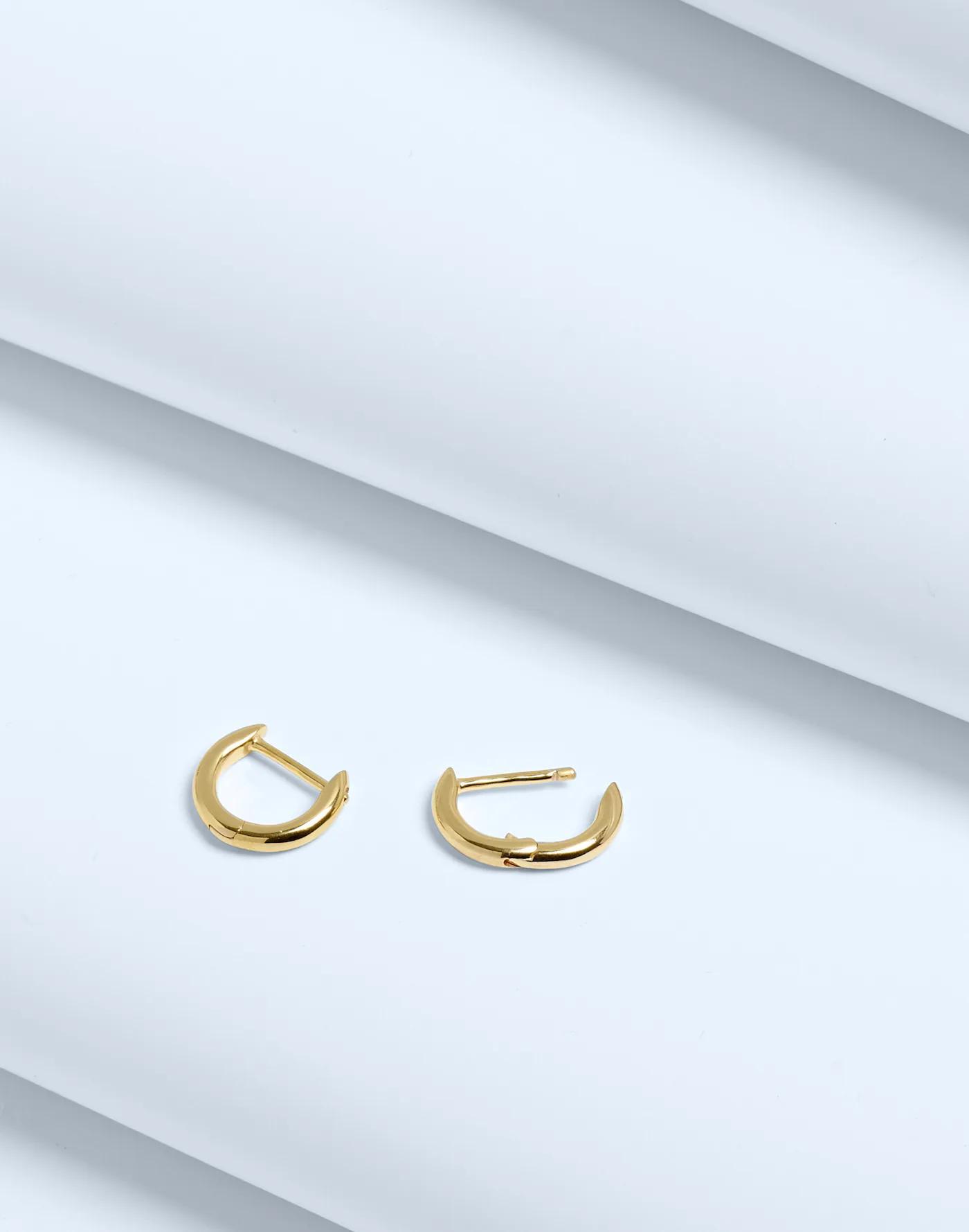 Demi-Fine Mini Huggie Hoop Earrings Product Image