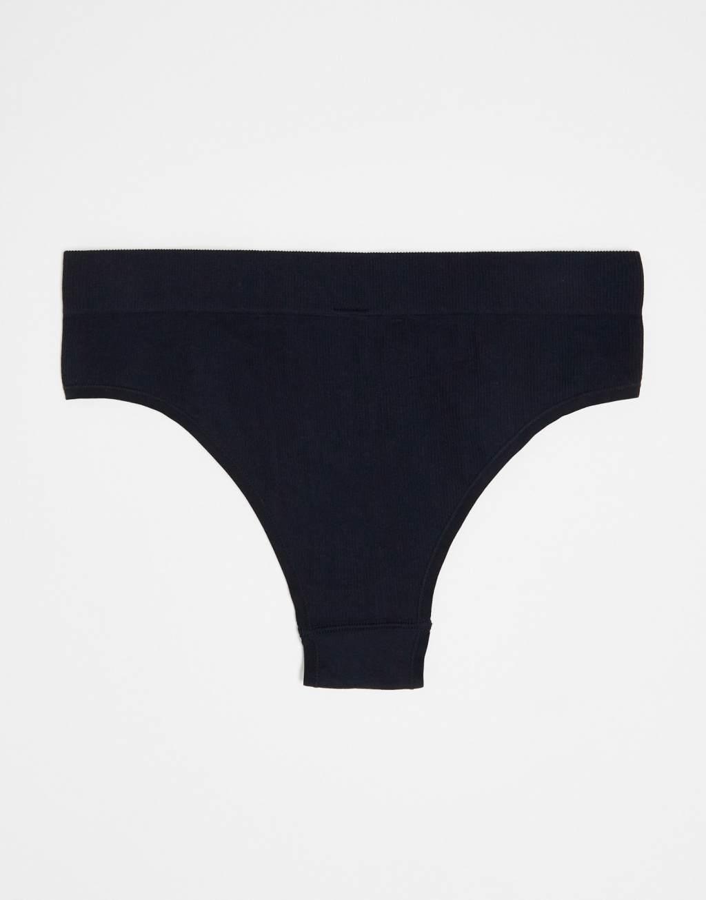 Lindex 3-pack high waist seamless ribbed brazilian briefs Product Image