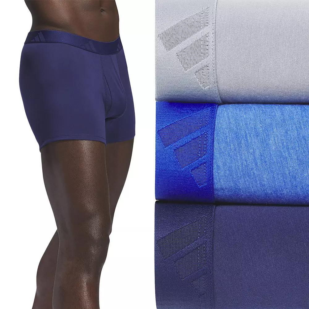 Men's adidas Luxe Comfort 3-Pack Trunks, Size: Large, Dark Blue Grey Grey Product Image