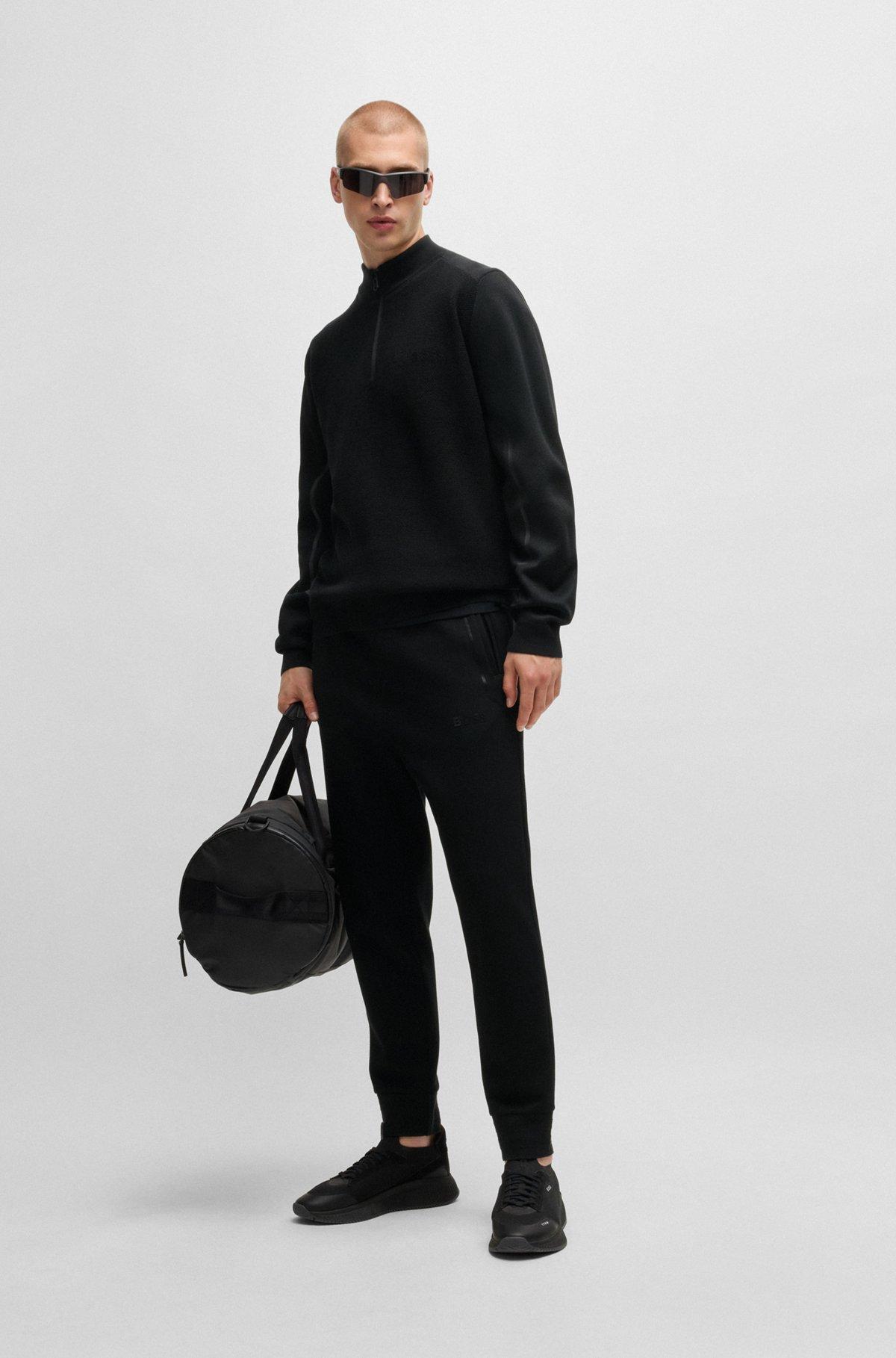Zip-neck regular-fit sweater with logo detail Product Image