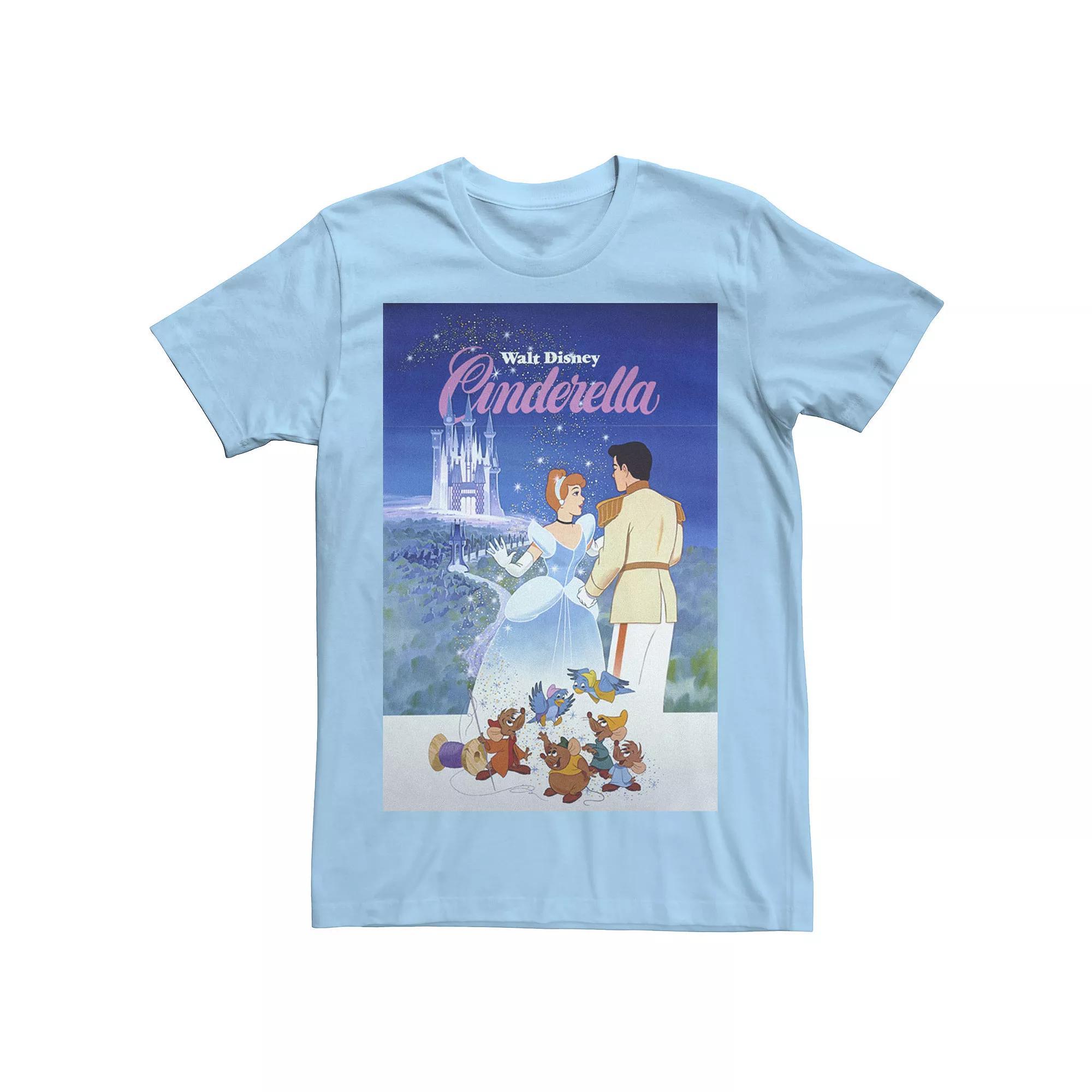 Disney's Cinderella Men's Retro Poster Tee, Size: Medium, Light Blue Product Image