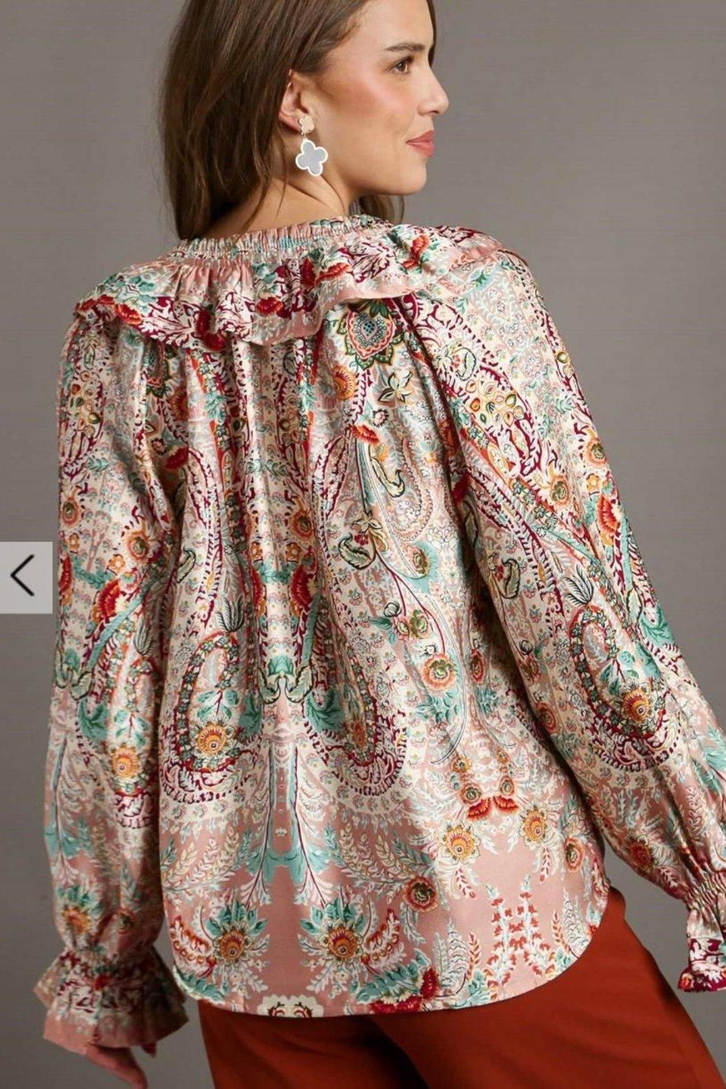 Top, v-Neck Ruffle Product Image