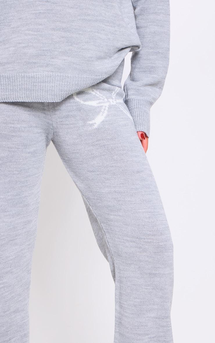 Ash Grey Soft Knit Wide Leg Sweatpants Product Image