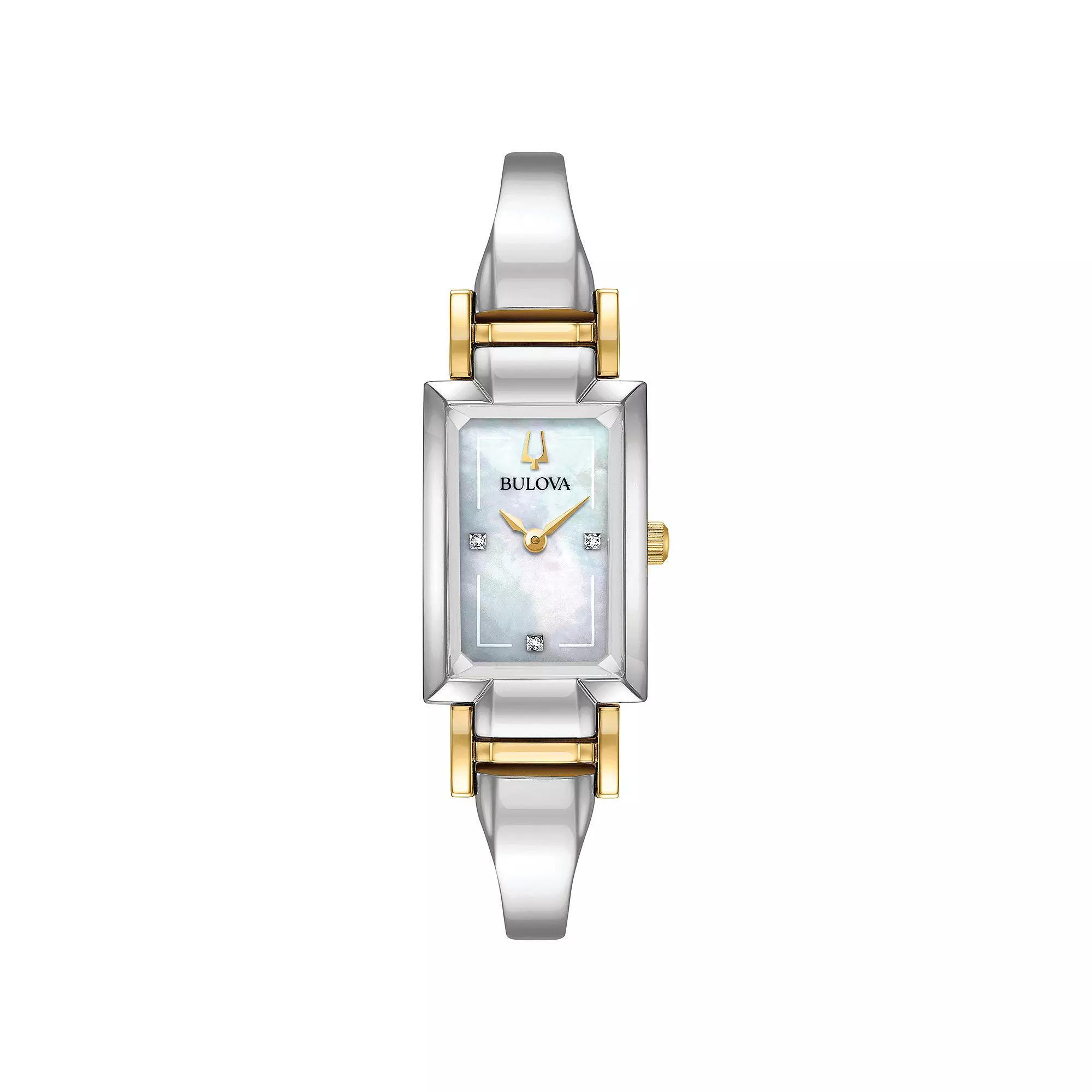 Bulova Womens Diamond Accent Two-Tone Half-Bangle Watch - 98P188 Two Tone Product Image