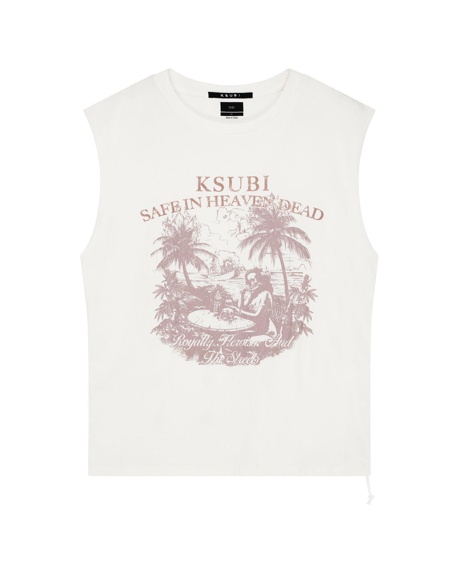 PARADISO CUT OFF TEE VINTAGE WHITE Male Product Image