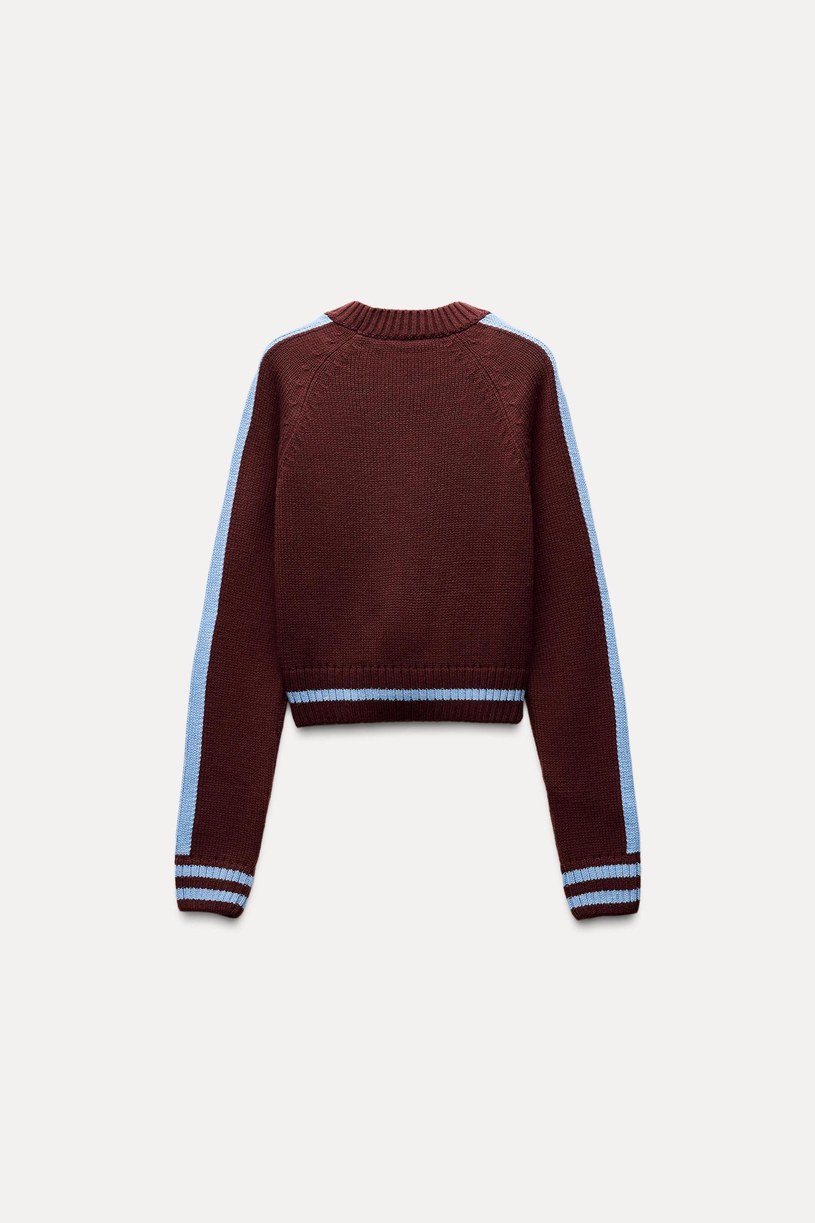 PIPING KNIT CROP SWEATER Product Image