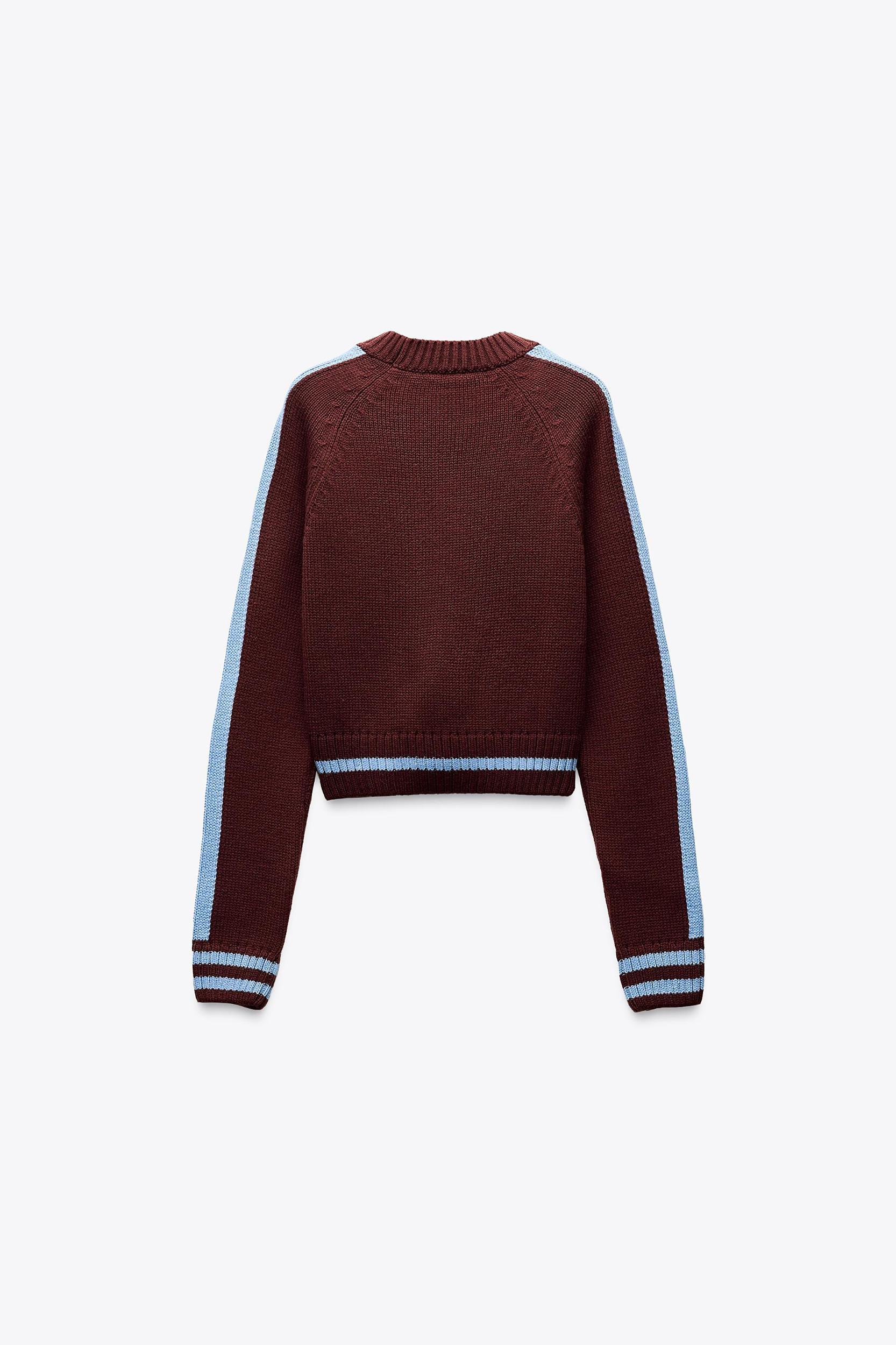 PIPING KNIT CROP SWEATER Product Image