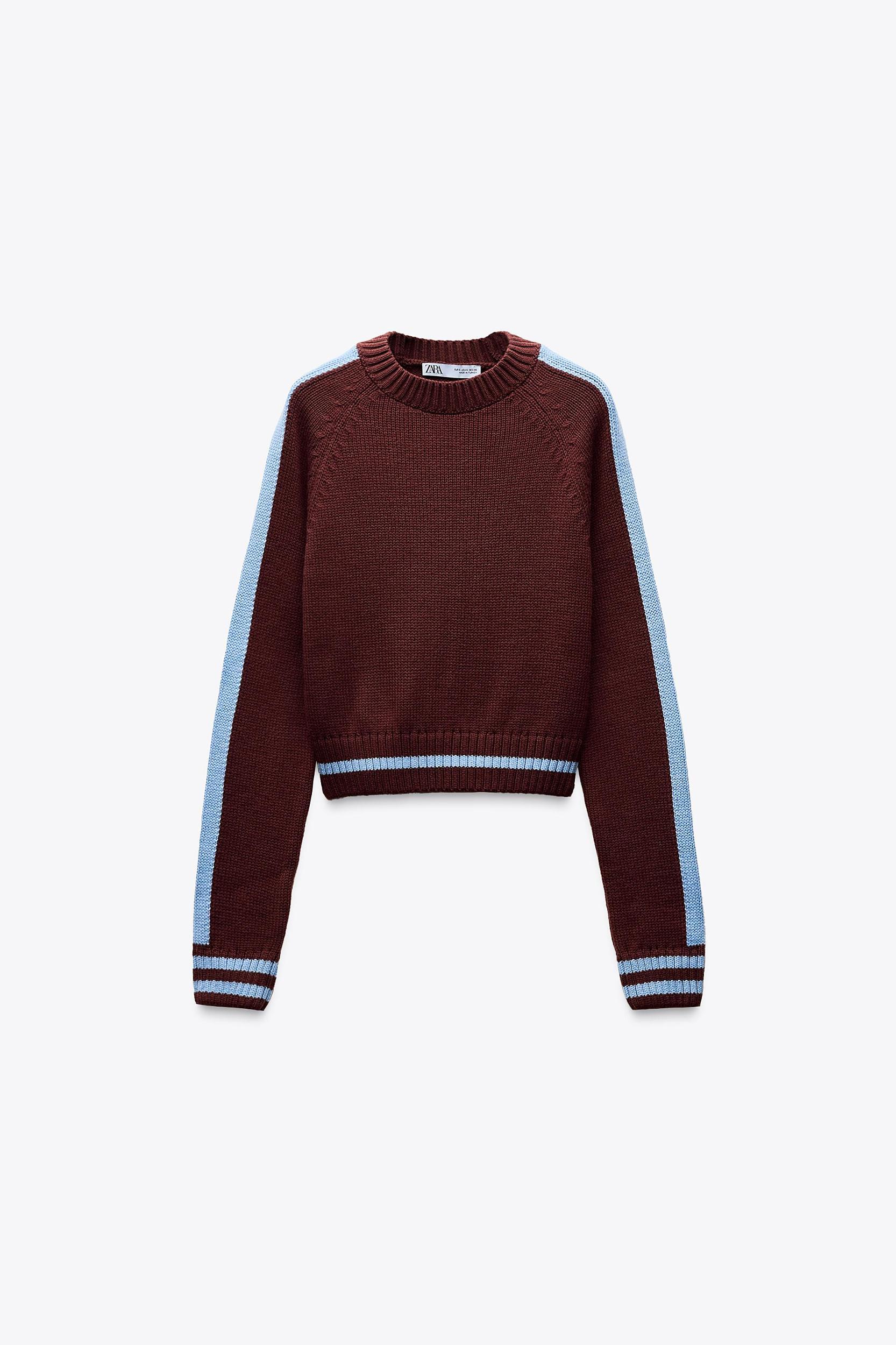 PIPING KNIT CROP SWEATER Product Image