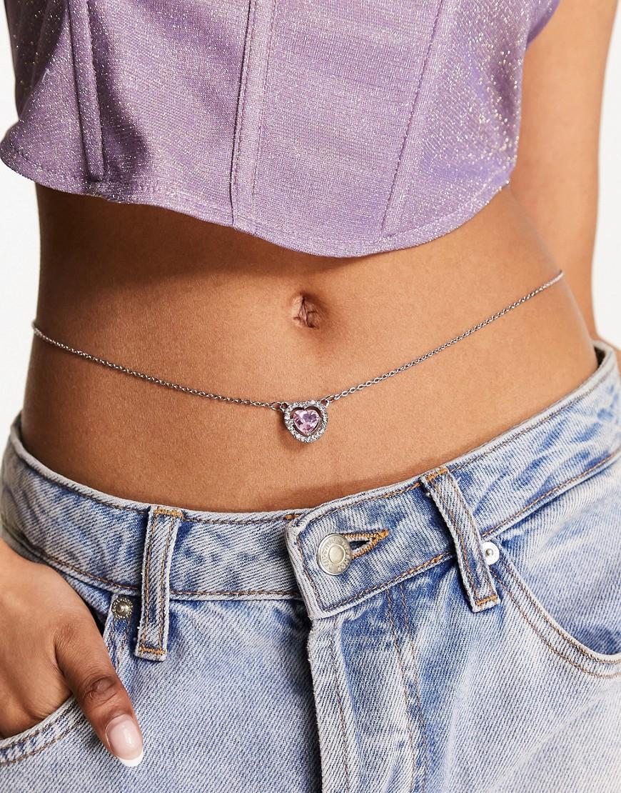 Image Gang Sweetheart stainless steel belly chain with embellished heart pendant Product Image