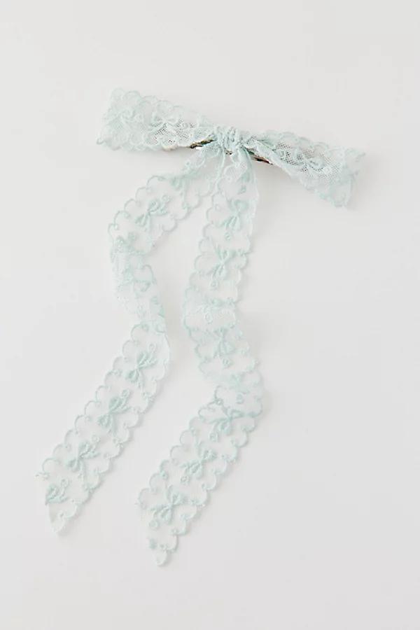 Medium Lace Hair Bow Barrette Womens at Urban Outfitters Product Image