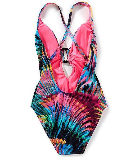 Bleu Rod Beattie Wild Thing Plunge Neck Open X-Back One Piece Swimsuit Product Image
