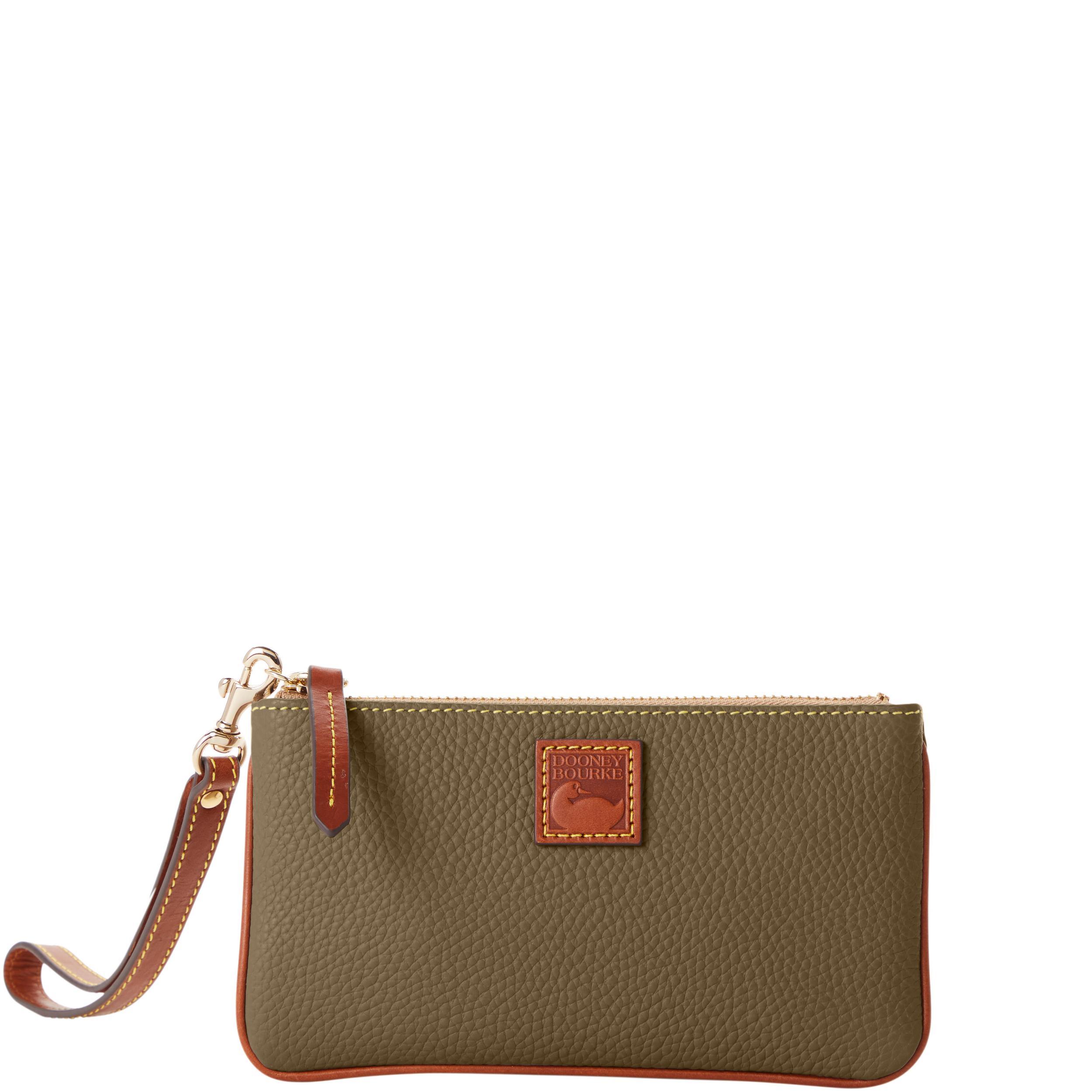 Dooney & Bourke Womens Pebble Grain Medium Leather Wristlet in Wine Product Image