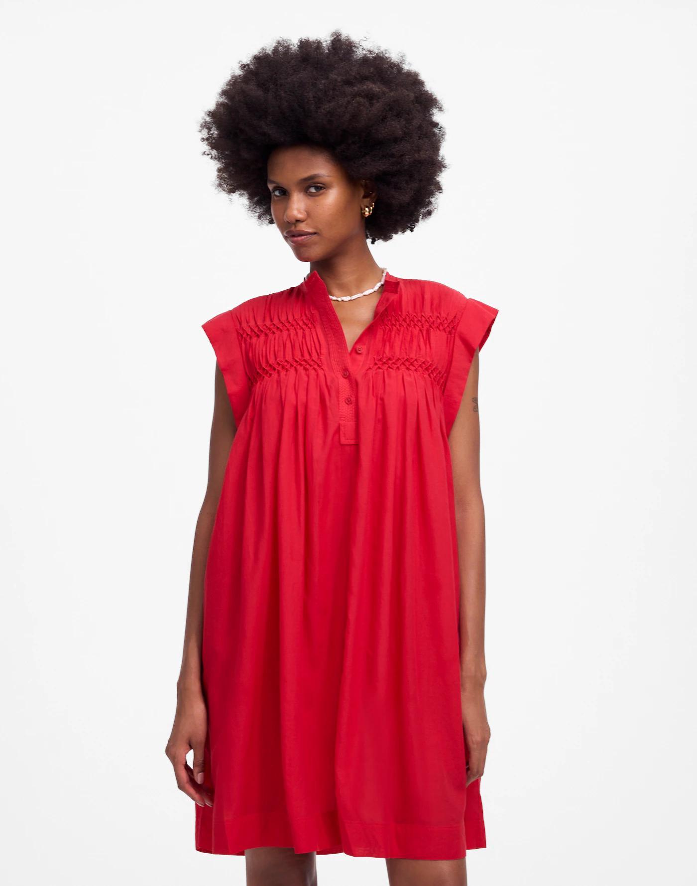 Embroidered Pleated Mini Dress Product Image