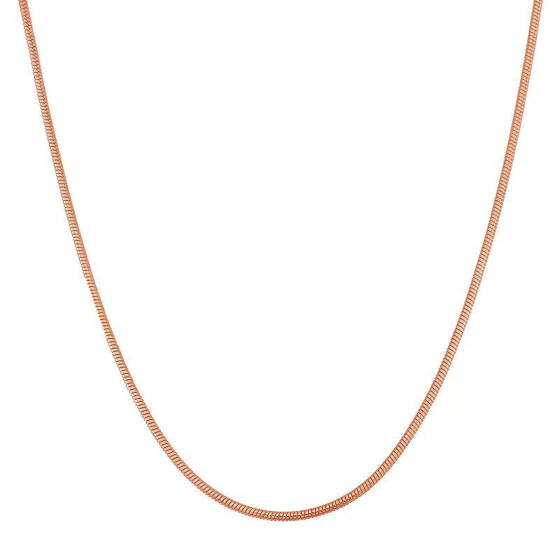 Jordan Blue 14k Gold Over Silver Snake Chain Necklace, Women's, Size: 22", Pink Product Image