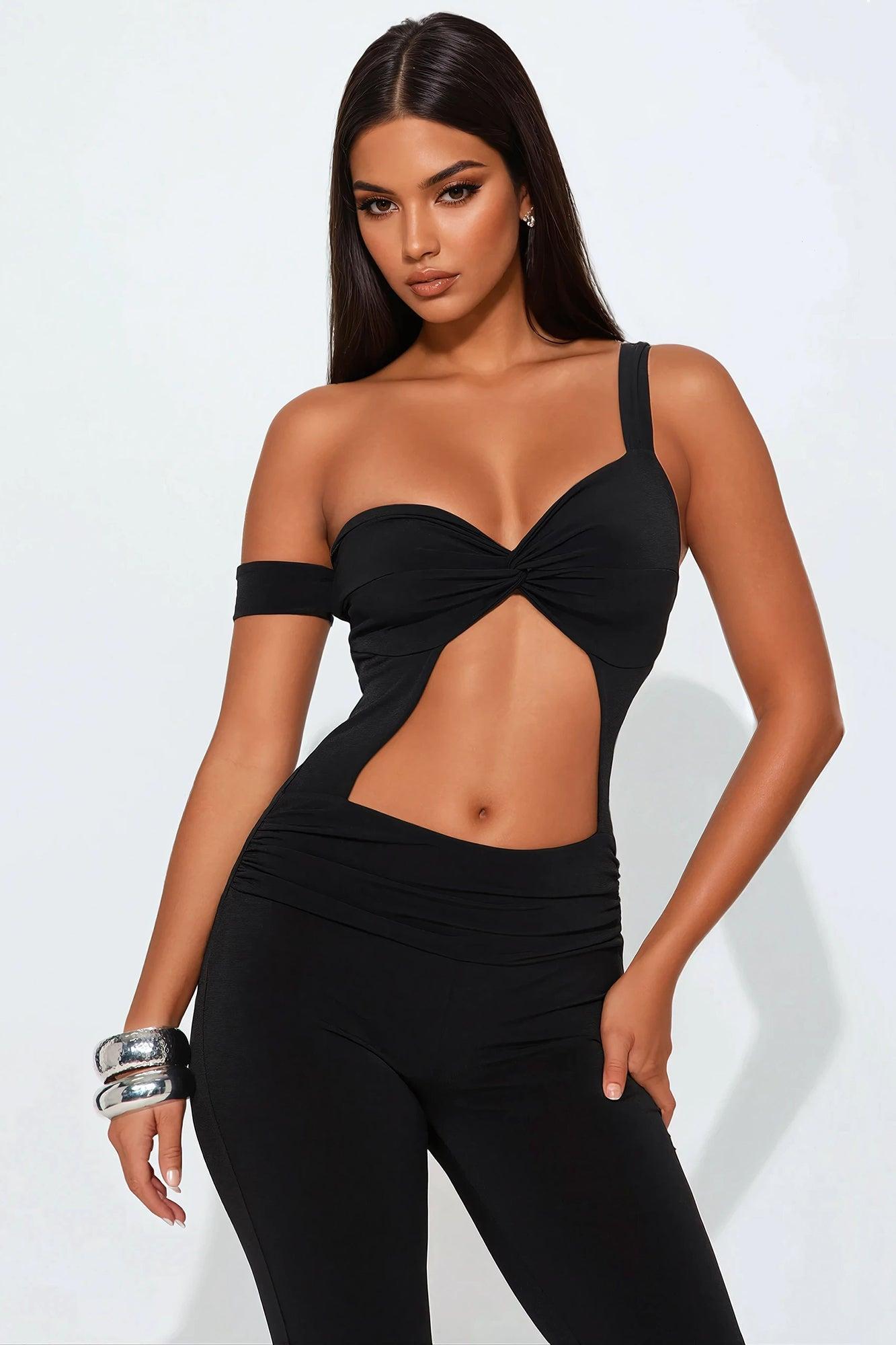 Falling For Me Jumpsuit - Black Product Image