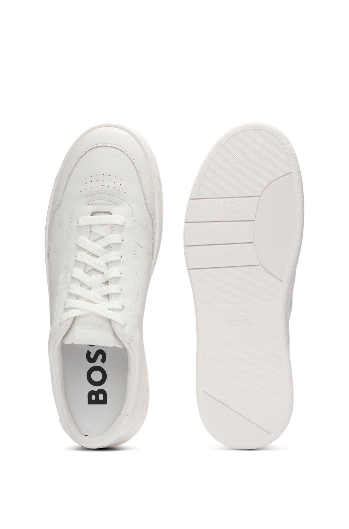 Leather trainers with rubber outsole Product Image