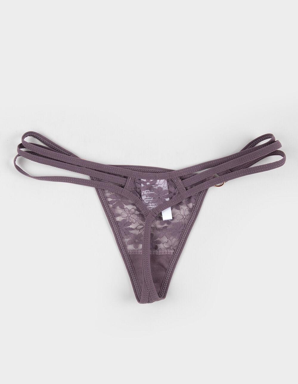 FULL TILT Strappy Side Lace Thong - LILAC Product Image