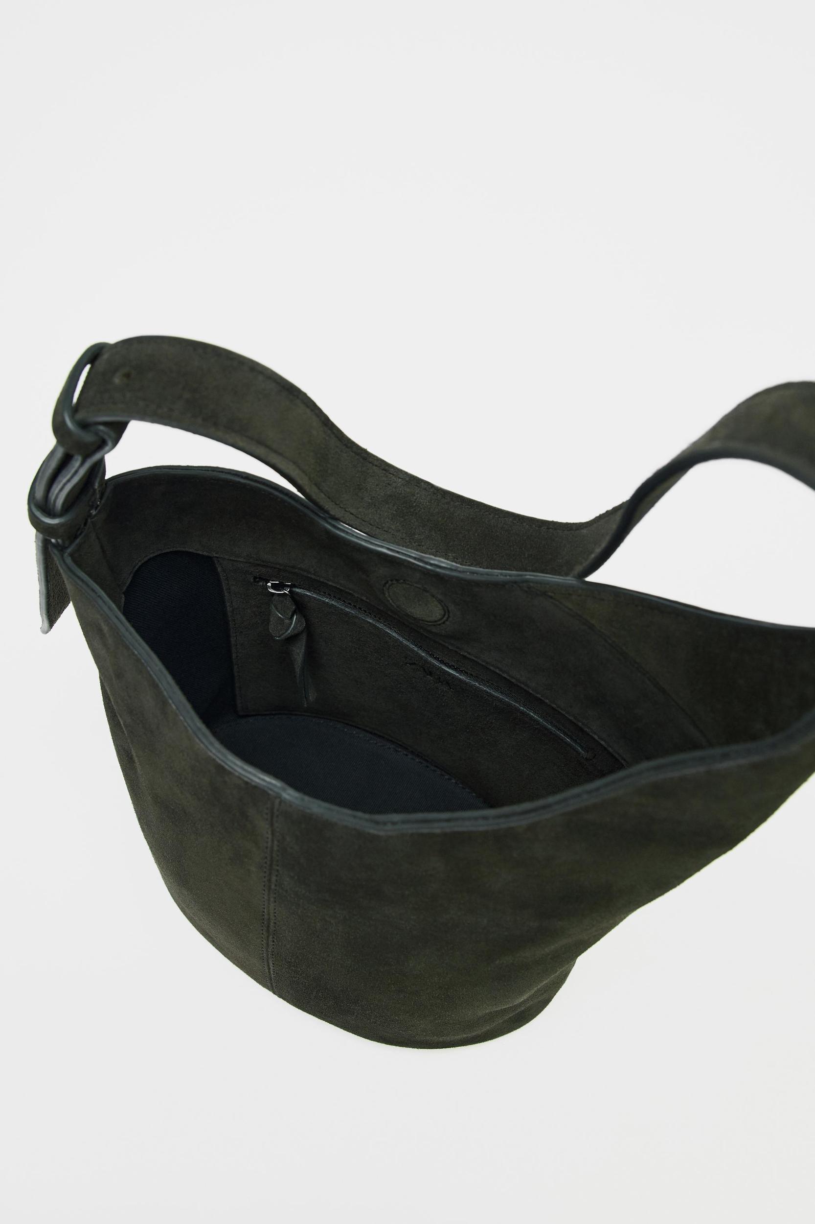 ASYMMETRIC SOFT SUEDE MINI BUCKET BAG Product Image
