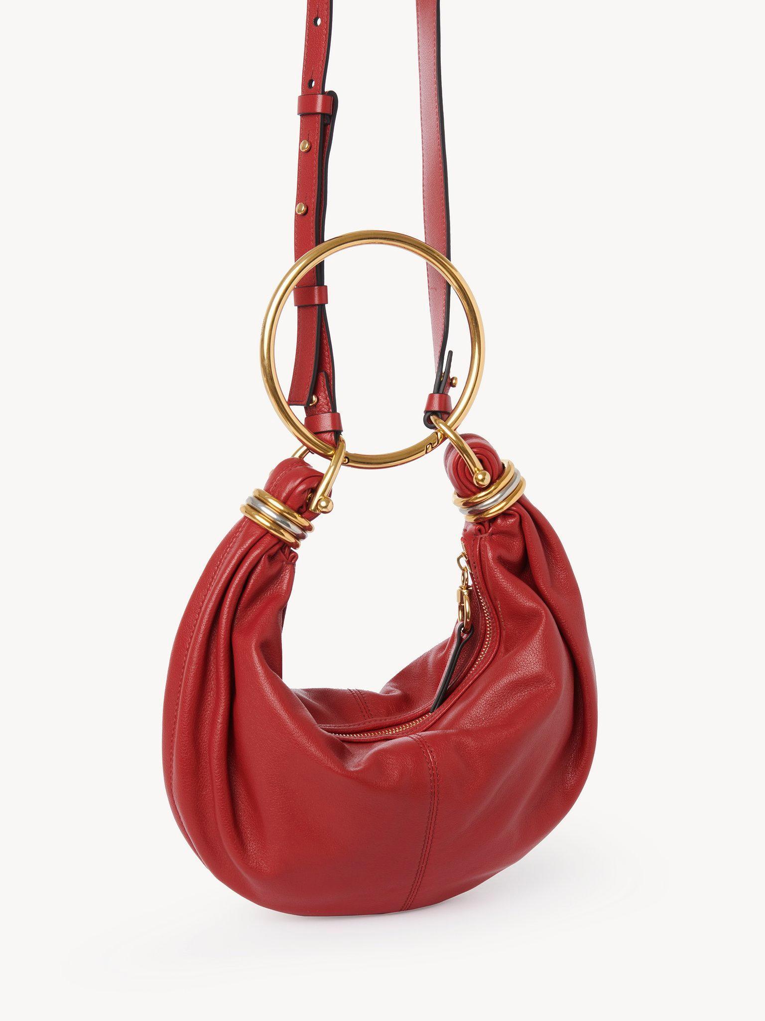 Small Bracelet hobo bag in grained leather Product Image