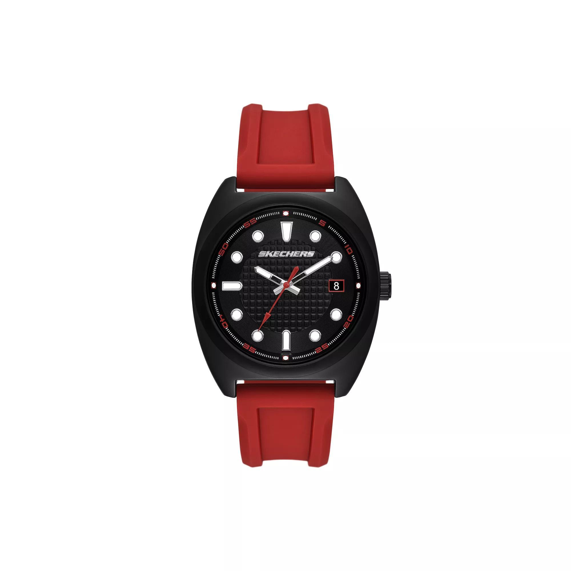 Skechers® Hanover Men's Silicone Watch, Size: 42MM, Red Product Image