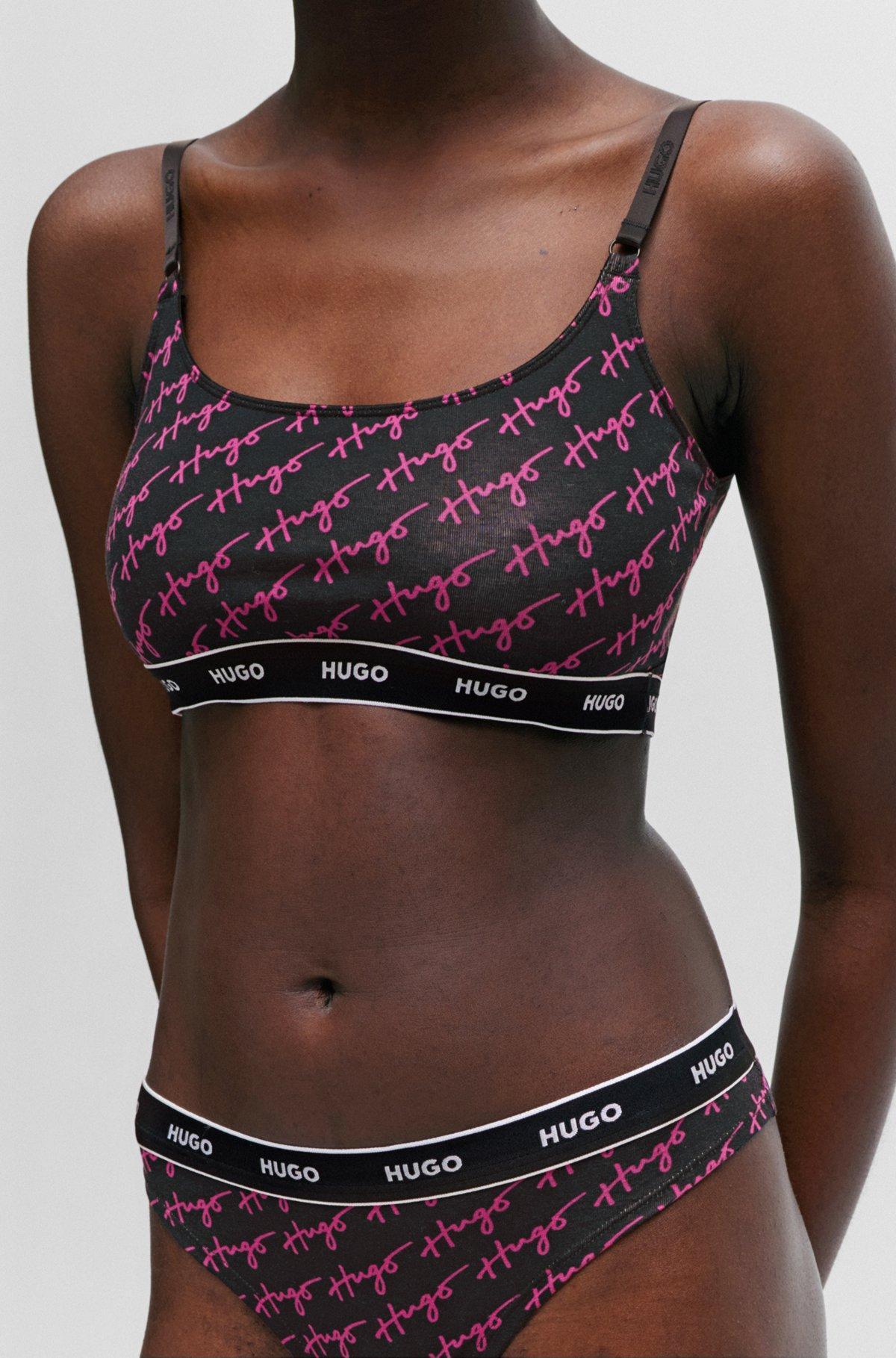 Two-pack of stretch-cotton bralettes with logo underbands Product Image
