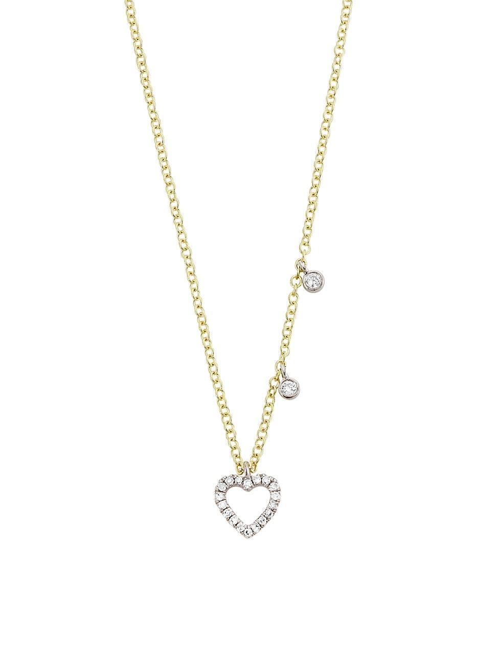 Meira T 14K Yellow Gold Diamond Heart Pendant Necklace, 18 Product Image