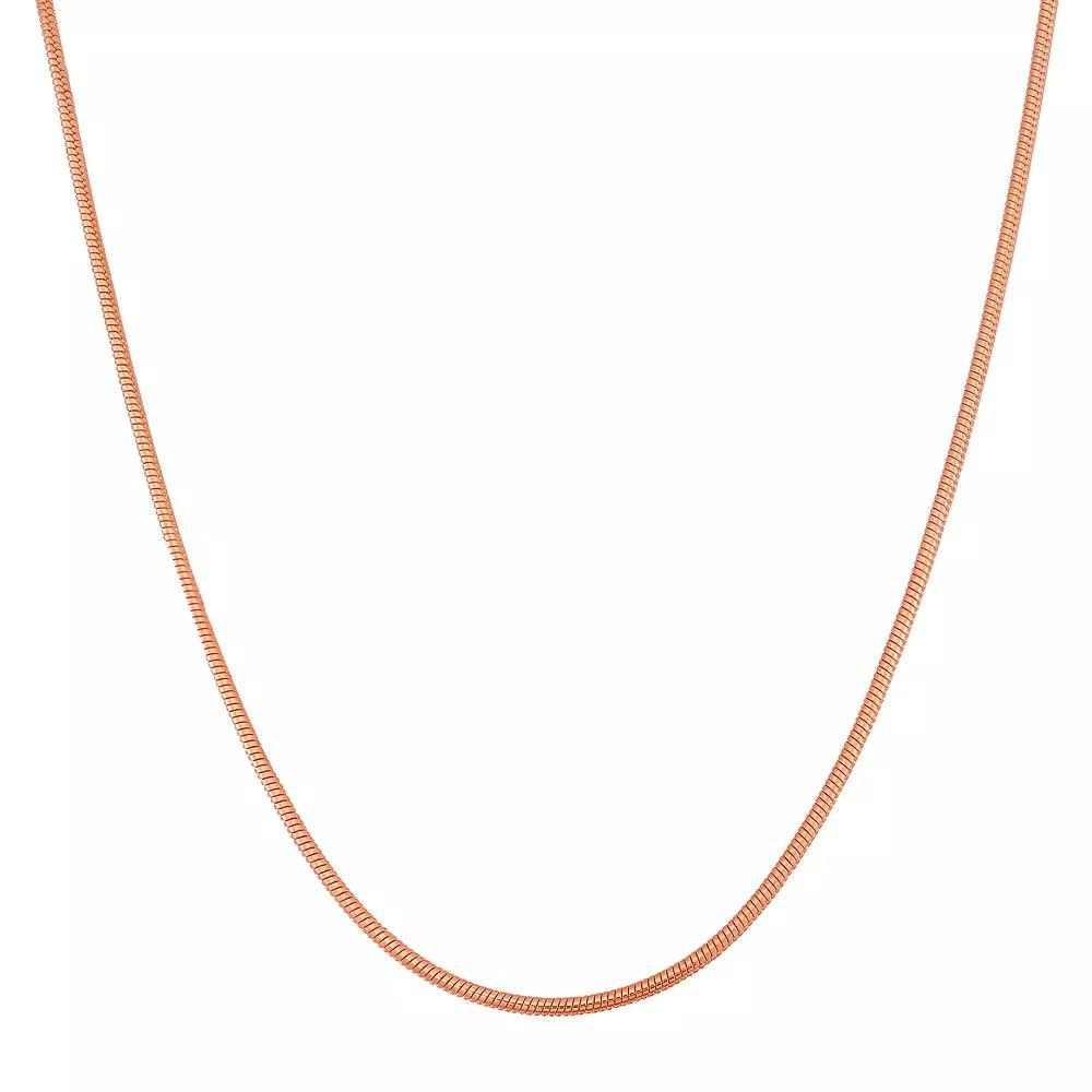 Jordan Blue 14k Gold Over Silver Snake Chain Necklace, Women's, Size: 22", Pink Product Image